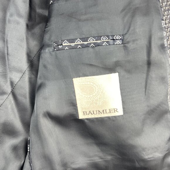 Baumler Mens Size 54 Wool Suit Jacket Tollegno 1900 Italy Blue Wool - Picture 13 of 16